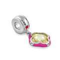 Lauren G. Adams Gabriella Magenta Flower Charm With Cubic Zirconium & Silver Bead